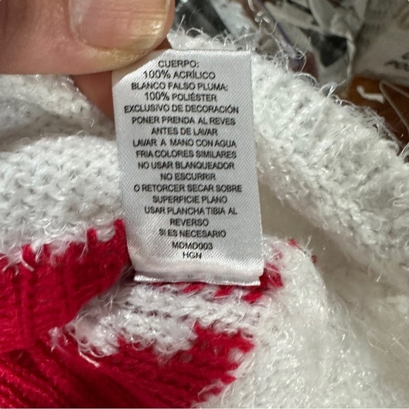 Allison Britney Red White Black V-Neck Sweater Dress Sz S NWOT Mrs Santa Claus - Picture 10 of 14